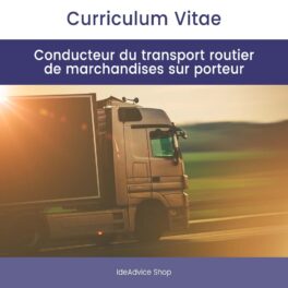 Modèle CV | Conducteur du transport routier de marchandises sur porteur